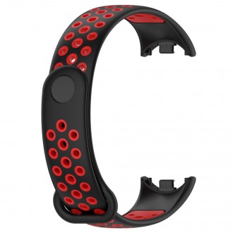 Juoda-raudona apyrankė "Tech-Protect Softband" laikrodžiui Xiaomi Smart Band 8 / 8 NFC