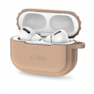 Kreminės spalvos dėklas "Tech-Protect Silicone Rope" skirtas Apple Airpods Pro 1 / 2