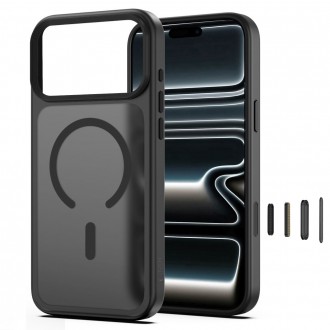 Matinis apsauginis dėklas Tech-Protect MagMat MagSafe CC telefonui Apple Iphone 17 PRO MAX / 18 PRO MAX MATTE BLACK