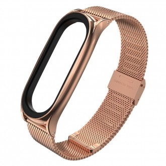 Rožinio aukso spalvos apyrankė "Tech-Protect Milaneseband" laikrodžiui Xiaomi Mi Smart Band 7