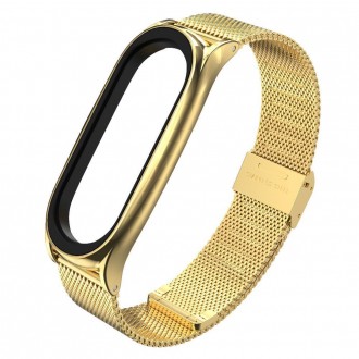 Geltono aukso spalvos apyrankė "Tech-Protect Milaneseband" laikrodžiui Xiaomi Mi Smart Band 7