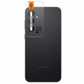 Juodos spalvos kameros apsauga "Spigen Optik.Tr Ez Fit Camera Protector" (2vnt.) telefonui Samsung Galaxy S23 FE