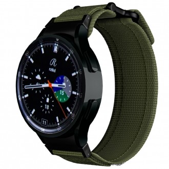 Chaki spalvos tekstilinis dirželis "Tech-Protect Scout Pro" laikrodžiui Samsung Galaxy Watch 4 / 5 / 5 PRO / 6