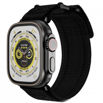 Juodos spalvos tekstilinis dirželis "Tech-Protect Scout Pro" laikrodžiui Apple Watch 4 / 5 / 6 / 7 / 8 / 9 / SE / Ultra 1 / 2 (42 / 44 / 45 / 49 MM)