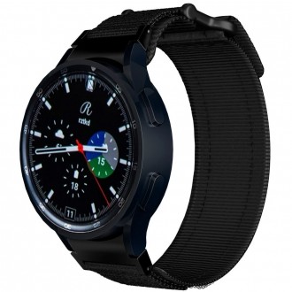 Juodos spalvos tekstilinis dirželis "Tech-Protect Scout Pro" laikrodžiui Samsung Galaxy Watch 4 / 5 / 5 PRO / 6