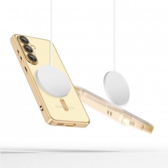 Skaidrus dėklas su auksinėmis detalėmis "Tech-Protect Magflex Magsafe" telefonui Samsung Galaxy S25