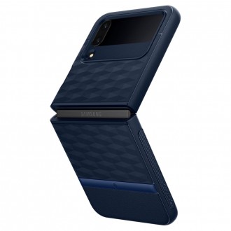 Mėlynas 3D dizaino dėklas, "Spigen Caseology Parallax" telefonui Galaxy Z Flip 4