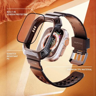 Juoda apyrankė/dėklas + ekrano apsauga ''Supcase Unicorn Beetle Pro & Tempered Glass ''laikrodžiui Apple Watch Ultra (49 MM)  