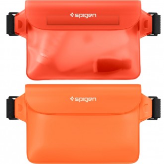 Oranžinis vandeniui atsparus krepšys "Spigen A620 Universal Waterproof Waist Bag" (2 vnt)