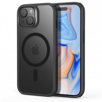 Permatomas/matinis dėklas juodais kraštais "Esr Ch Halolock Magsafe" telefonui iPhone 15