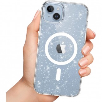 Skaidrus dėklas su blizgučiais "Tech-Protect Flexair Hybrid Magsafe" telefonui iPhone 15 Pro Max