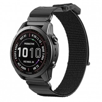 Juodos spalvos tekstilinis dirželis "Tech-Protect Scout" laikrodžiui Garmin Fenix 3 / 5X / 3HR / 5X PLUS / 6X / 6X PRO / 7X 