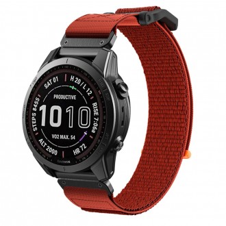 Bordo spalvos tekstilinis dirželis "Tech-Protect Scout" laikrodžiui Garmin Fenix 3 / 5X / 3HR / 5X PLUS / 6X / 6X PRO / 7X 