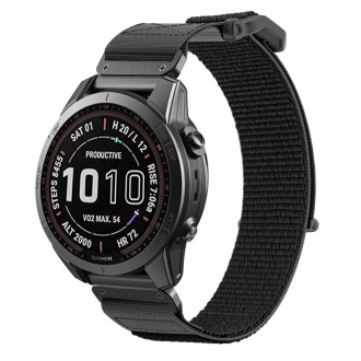 Juodos spalvos tekstilinis dirželis "Tech-Protect Scout" laikrodžiui Garmin Fenix 5 / 6 / 6 PRO / 7 