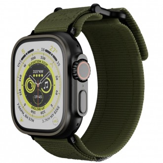 Chaki spalvos tekstilinis dirželis "Tech-Protect Scout Pro" laikrodžiui Apple Watch 4 / 5 / 6 / 7 / 8 / SE / ULTRA (42 / 44 / 45 / 49 MM)