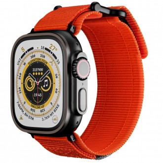 Oranžinės spalvos tekstilinis dirželis "Tech-Protect Scout Pro" laikrodžiui Apple Watch 4 / 5 / 6 / 7 / 8 / SE / ULTRA (42 / 44 / 45 / 49 MM)
