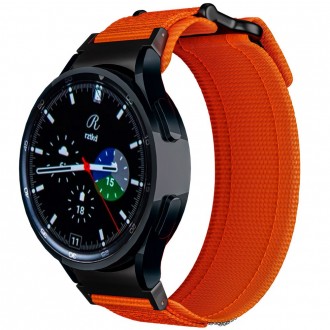 Oranžinės spalvos tekstilinis dirželis "Tech-Protect Scout Pro" laikrodžiui Samsung Galaxy Watch 4 / 5 / 5 PRO / 6