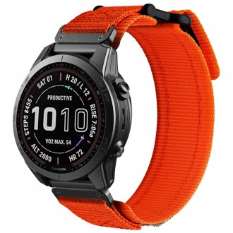 Oranžinės spalvos tekstilinis dirželis "Tech-Protect Scout Pro" laikrodžiui Garmin Fenix 3 / 5X / 3HR / 5X PLUS / 6X / 6X PRO / 7X