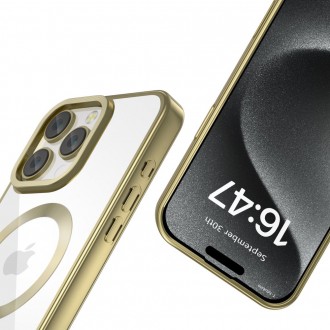 Skaidrus dėklas su rožinėmis detalėmis "Tech-Protect Magflex Magsafe" telefonui Apple iPhone 16 