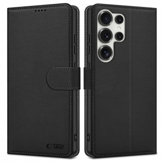 Juodas atverčiamas dėklas "Tech-Protect Wallet" telefonui Samsung Galaxy S25 Ultra