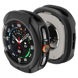 Juodas dėklas "Spigen Liquid Air" laikrodžiui Samsung Galaxy Watch 8 Classic (46 MM)