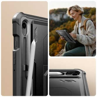 Juodas dviejų dalių dėklas "Tech-Protect Kevlar Pro" skirtas Samsung Galaxy Tab S9 11.0 / S10 FE / S10 LITE 10.9 X710 / X716B / X520 / X526 / X400 / X406B 