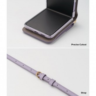 Purpurinės spalvos odinis dėklas/rankinė "RINGKE SIGNATURE" telefonui Galaxy Z FLIP 3