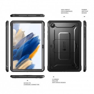 Juodas itin tvirtas dėklas "Supcase Unicorn Beetle Pro" planšetei Samsung Galaxy TAB A8 10.5 X200 / X205