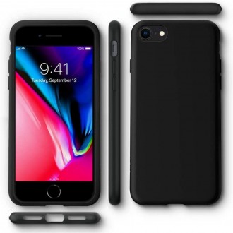 Juodas dėklas "Spigen Liquid Crystal" telefonui Apple iPhone 7 / 8 / SE 2020 / SE 2022