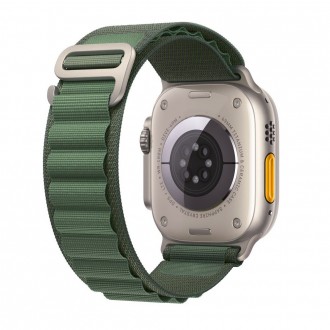 Žalia apyrankė "Tech-Protect Nylon Pro" laikrodžiui Apple Watch 4 / 5 / 6 / 7 / 8 / 9 / 10 / SE / ULTRA 1 / 2 (44 / 45 / 46 / 49 MM) 