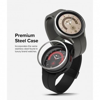 Sidabrinis dėklas "Ringke Bezel Styling" laikrodžiui Galaxy Watch 5 Pro (45 MM)