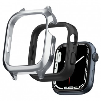 Sidabro spalvos metalinė apyrankė Spigen "Metal Fit "Pro" laikrodžiui Apple Watch 4 / 5 / 6 / 7 / 8 / 9 / SE (44 / 45 MM)
