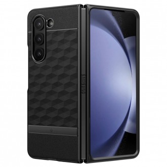 Juodas 3D dizaino dėklas, "Spigen Caseology Parallax" telefonui Samsung Galaxy Z Fold 5