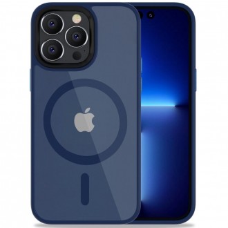 Mėlynas permatomas/matinis dėklas "Tech-Protect Magmat Magsafe" telefonui iPhone 14 Pro 