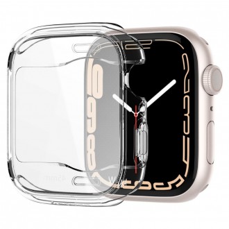 Itin tvirtas skaidrus dėklas "Spigen Ultra Hybrid" laikrodžiui Apple Watch 7 / 8 / 9 (45 MM)