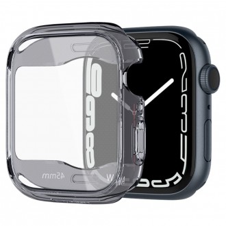 Itin tvirtas skaidrus dėklas "Spigen Ultra Hybrid" laikrodžiui Apple Watch 7 / 8 / 9 (45 MM)