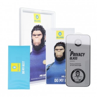LCD apsauginis stikliukas 5D Mr. Monkey Glass (Strong Privacy) telefonui Apple iPhone 12 / 12 Pro