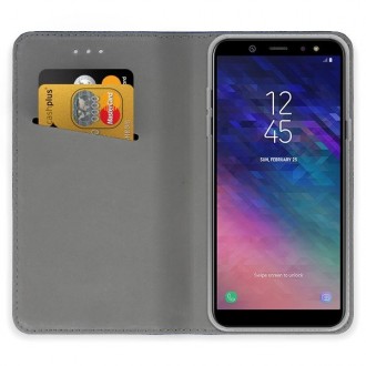 Auksinės spalvos atverčiamas dėklas Samsung Galaxy A600 A6 2018 telefonui "Smart Magnet"