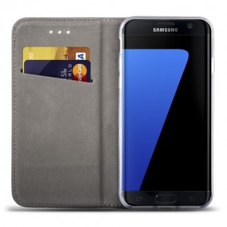 Auksinės spalvos atverčiamas dėklas Samsung Galaxy G935 S7 Edge telefonui "Smart Magnet"