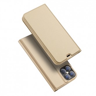 Auksinis atverčiamas dėklas Apple iPhone 12 Pro Max telefonui "Dux Ducis Skin"