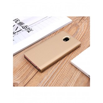 Auksinis atverčiamas dėklas Samsung Galaxy J530 J5 2017 telefonui "Sview"