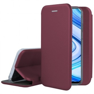 Bordo spalvos atverčiamas dėklas "Book elegance" telefonui Xiaomi Redmi Note 9 Pro / Note 9S / Note 9 Pro Max