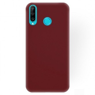 Bordo spalvos silikoninis dėklas Huawei P30 Lite telefonui "Rubber TPU"