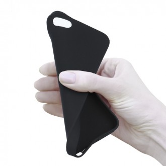 Juodas silikoninis dėklas "Rubber TPU" telefonui Samsung A03s