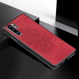 Raudonas silikoninis dėklas ''Mandala'' su medžiaginiu atvaizdu telefonui Samsung A12