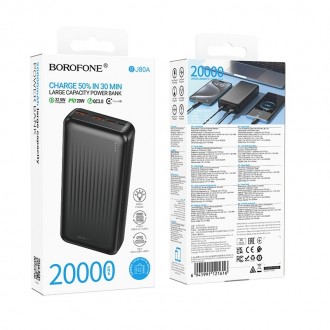 Išorinė baterija Power Bank Borofone BJ80B 22.5W 30000mAh juoda