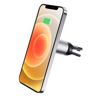 Įkroviklis-laikiklis automobilinis belaidis Borofone BH43 Xperience Magsafe 15W magnetinis, juodas