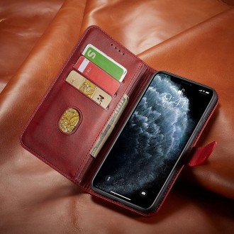 Atverčiamas raudonas dėklas "Wallet Case" telefonui Samsung Galaxy A52