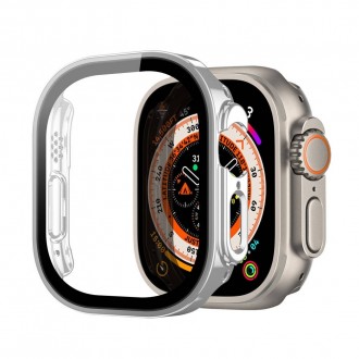 LCD apsauginis stikliukas / dėklas Dux Ducis Hamo Apple Watch Ultra 45mm sidabrinis