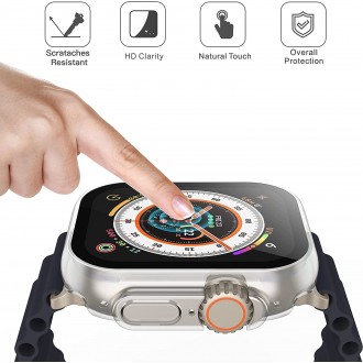 LCD apsauginis stikliukas / dėklas 360 degree cover Apple Watch 41mm skaidrus